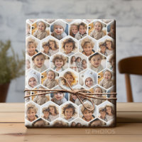 12 Photo Collage - funky hexagon honeycomb pattern