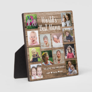 12 Photo Collage Grandkids  World's Best Nana    Plaque