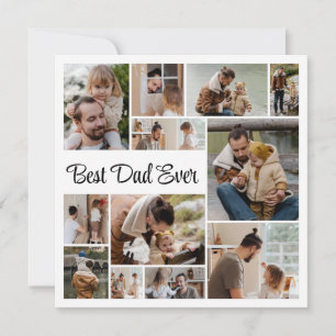 12 Photo Collage Happy Father's Day Best Dad Ever Holiday Card