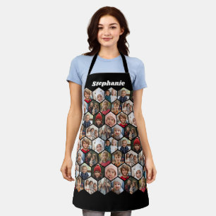 12 Photo Collage honeycomb hexagon Random Pattern Apron