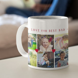 12 photo collage LOVE for BEST DAD red script Coffee Mug