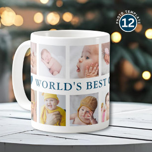 12 Photo Collage Ocean Blue World's Best Grandpa Coffee Mug
