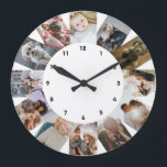12 Photo Collage Personalized Black White Large Clock<br><div class="desc">12 Photo Collage Personalized Template Black and white wall clock .. simply add your own photographs to this great wall clock .. easy to personalize .. customizable photo template clock from Ricaso - perfect gift-ideas</div>