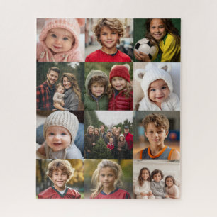 12 Photo Collage - Photos Only Square Cropped Jigsaw Puzzle