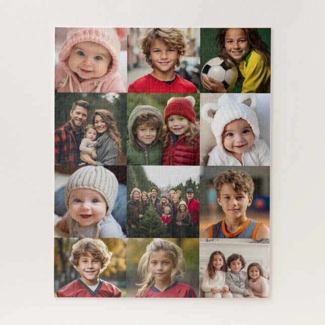 12 Photo Collage - Photos Only Square Cropped Jigsaw Puzzle (Vertical)