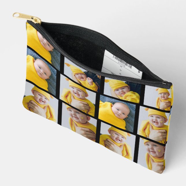 12 Photo Collage Template Make Your Own Fun Accessory Pouch (Open)