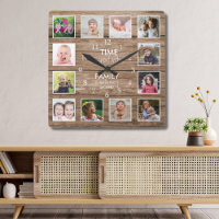12 Photo Collage Time Spent With Family Quote Wood