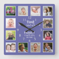 12 Photo Collage Time With Family Quote Periwinkle