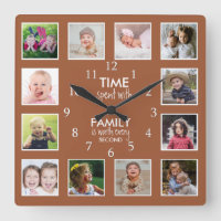 12 Photo Collage Time With Family Quote Terracotta