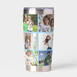 12 Photo Collage Water Bottle Insulated Tumbler