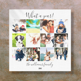 12 Photo Collage What A Year Canvas Print