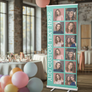 12 Photo Collage with Custom Background Retractable Banner