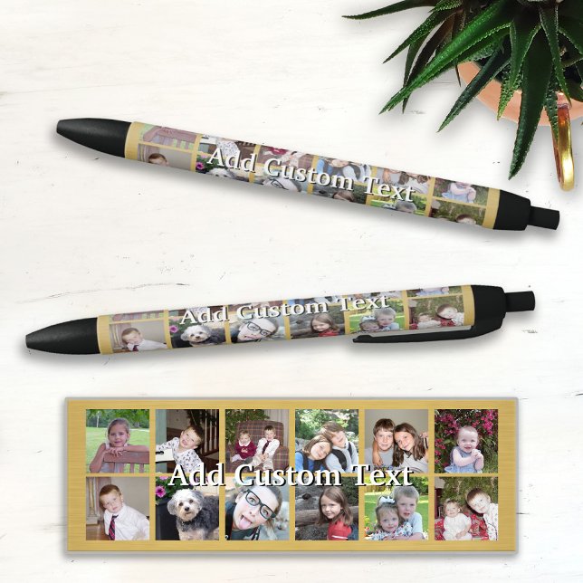 12 Photo Collage with Gold Background Black Ink Pen (Creator Uploaded)