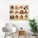 12 Photo Collage with Gold Background Canvas Print<br><div class="desc">Add your favourite pics to this fun template. You can use Instagram photos or any photos for this grid.</div>