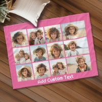 12 Photo Collage with Magenta Pink Background