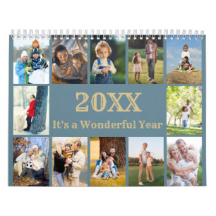 12 Photo Collage with Monthly Notes and Photo 2022 Calendar
