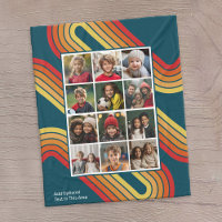 12 Photo Collage with Retro 70s Inspired Stripes