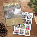 12 Photo Collage with Year in Review plus Message Holiday Card<br><div class="desc">White Background - Add your favorite pics to this fun template -- a photo for each month. You can use Instagram photos or any photos for this grid. The calendar is in a grid so you can add a photo for each month of the year. You can also change the...</div>