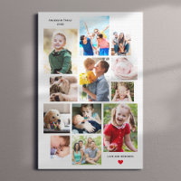 12 Photo Family Memory Collage with Heart