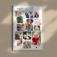 12 Photo Family Memory Collage with Heart