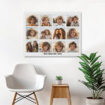 12 Photo Grid Collage - White - Mod Type Black Poster<br><div class="desc">A simple photo grid with 3 rows and 4 columns of photos. 9 Photos are square, and the remaining 3 photos are horizontal/landscape. The design is modern and minimal and includes a simple, retro-looking font to add text at the bottom. Make personalised vacation wall art or a make a gift...</div>