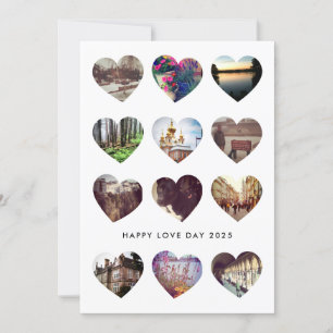 12 Photo Heart Collage Valentine's Day Love Card