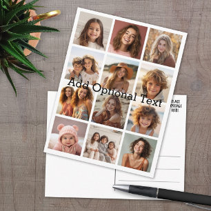 12 Photo Instagram Collage - Pick Background Color Postcard