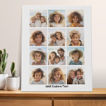 12 Photo Instagram Collage - white with black type Faux Canvas Print<br><div class="desc">A simple 3x4 grid of 12 photos with a place to add any text on the bottom. A minimal look for a great photo collage. Add your favourite pics to this fun template. You can use Instagram photos or any photos for this grid.</div>
