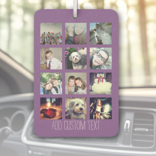 12 Photo Instagram Collage with Purple Background Car Air Freshener