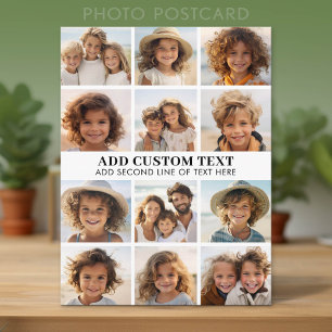 12 Photo Instagram Collage with White Background Postcard
