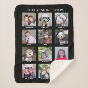 12 Photo Instagram Collage - Year in Review 2020 Sherpa Blanket