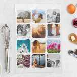 12 Photo Kitchen Towel Template Grid Rounded Frame<br><div class="desc">Personalised photo kitchen tea towel. Perfect for a loved one that likes to spend time in the kitchen.</div>