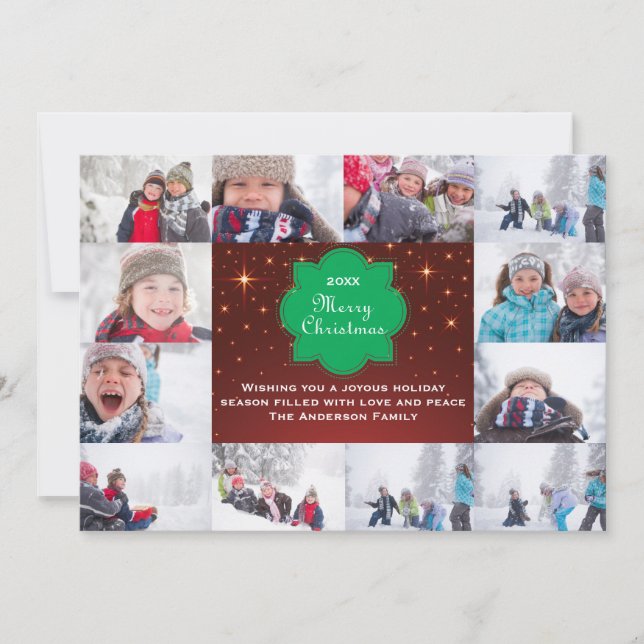 12 Photo Merry Christmas Collage-5x7Christmas Card (Front)