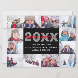 12 Photo Merry Christmas Collage-6x8Christmas Card