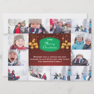 12 Photo Merry Christmas Collage-6x8Christmas Card