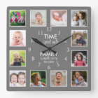 12 Photo Template Time With Family Quote Gray