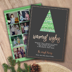 12 Photo - Warmest Wishes Christmas Tree Ornaments Foil Holiday Card