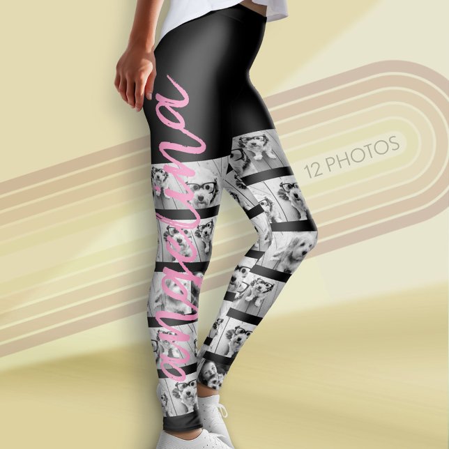 12 Photos - Create a Custom Photo Collage Leggings (Custom Photo Leggings)