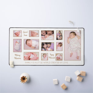 12 Photos Quotes Family Names White Desk Mat