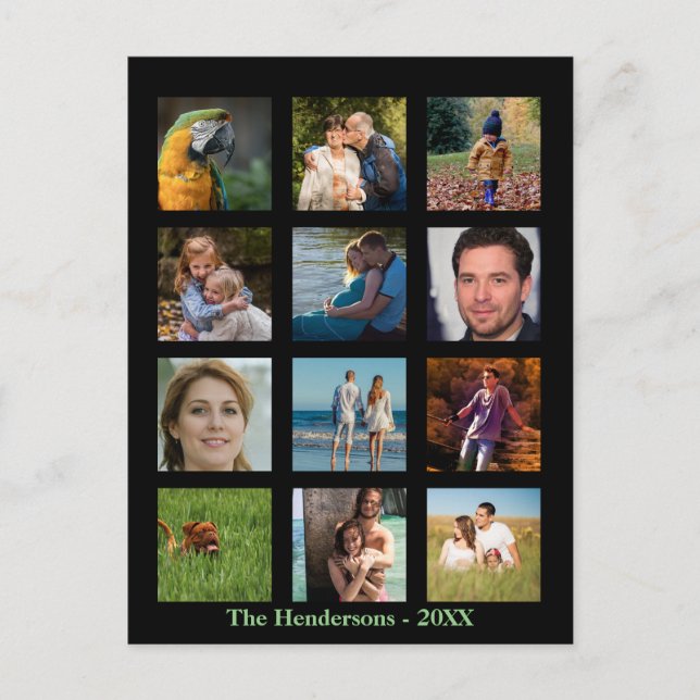 12 Picture Family Photo ✨  Collage Custom  Postcard (Front)