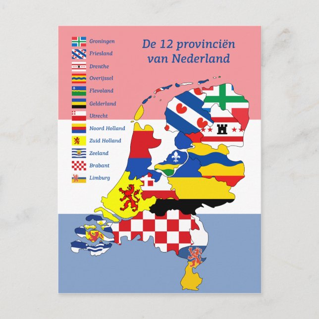 12 Provinces of the Netherlands Postcard (Front)