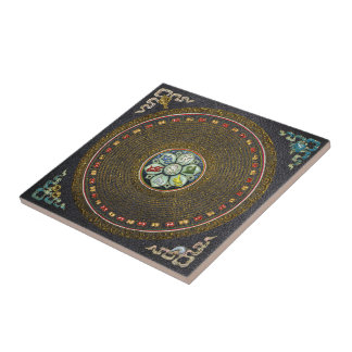 [12] Round Tibetan “OM” Mantra Mandala Tile
