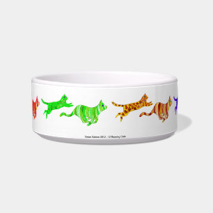 12 Running Cats Pet Bowl