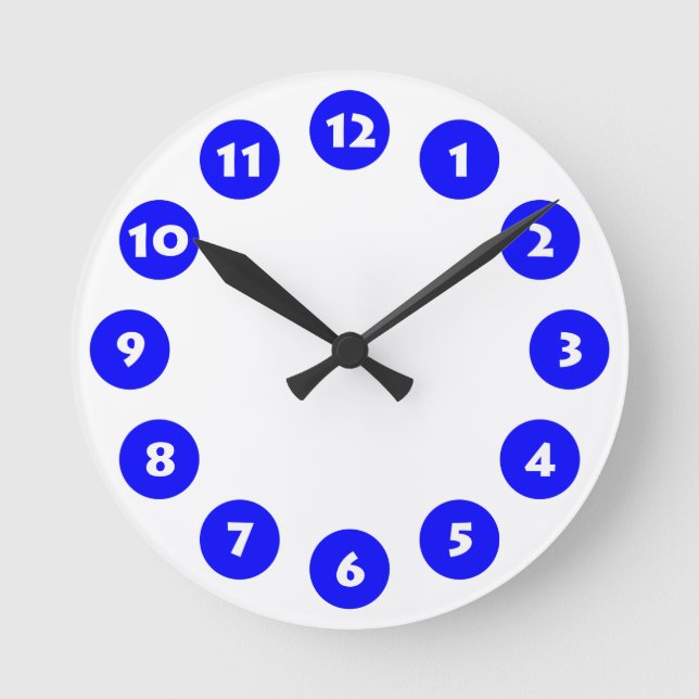 12 Spots - Blue and White Round Clock (Front)