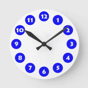 12 Spots - Blue and White Round Clock