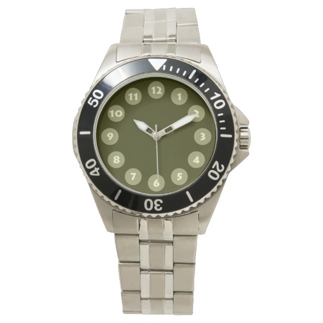 12 Spots - Khaki and Dark Olive Watch (Front)