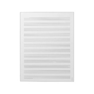 12 Staves White Music Sheet Paper Notepad