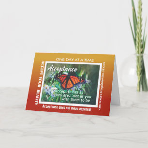 12 step acceptance greeting card 26 butterflies