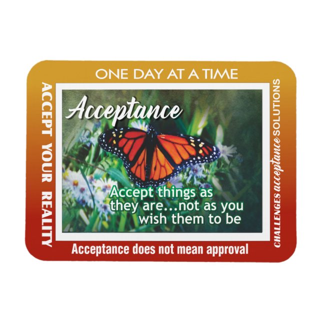 12 step acceptance magnet 26 butterflies (Horizontal)