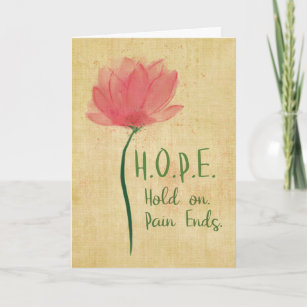 12 Step Addiction Recovery HOPE Watercolor Flower Card